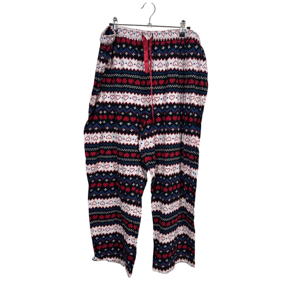 Torrid Pajama Pants Womens 3X Black Fair Isle Heart Print Wide Leg Cotton